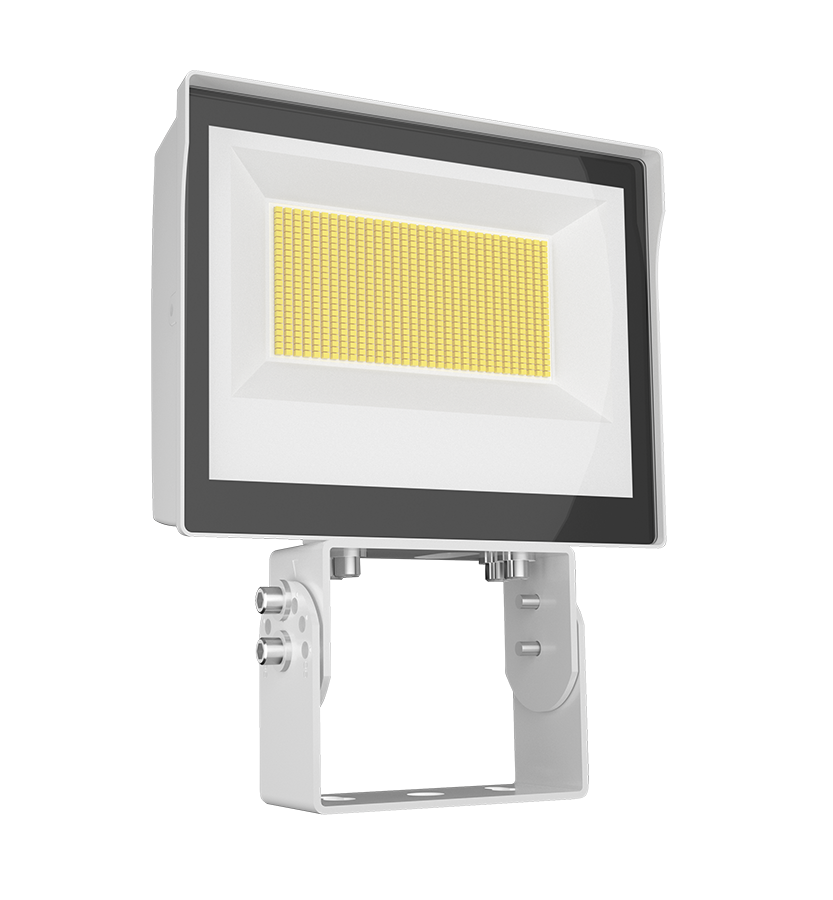 RAB X17XFU140TW Field-Adjustable LED Flood Light – 70W/100W/140W Selectable – 3000K/4000K/5000K Selectable – 11345-21118 Lumens – 120-277V – Integrated Photocell – Trunnion Mount – White Finish