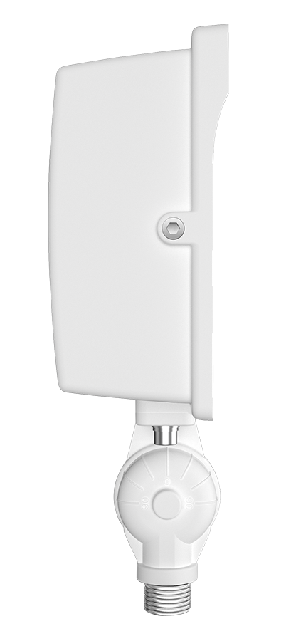 RAB X17XFU35W X17 Field-Adjustable LED Flood Light – 15W/25W/35W Selectable – 3000K/4000K/5000K Selectable – 2305-5031 Lumens – 120-277V – Integrated Photocell – Knuckle Mount – White Finish