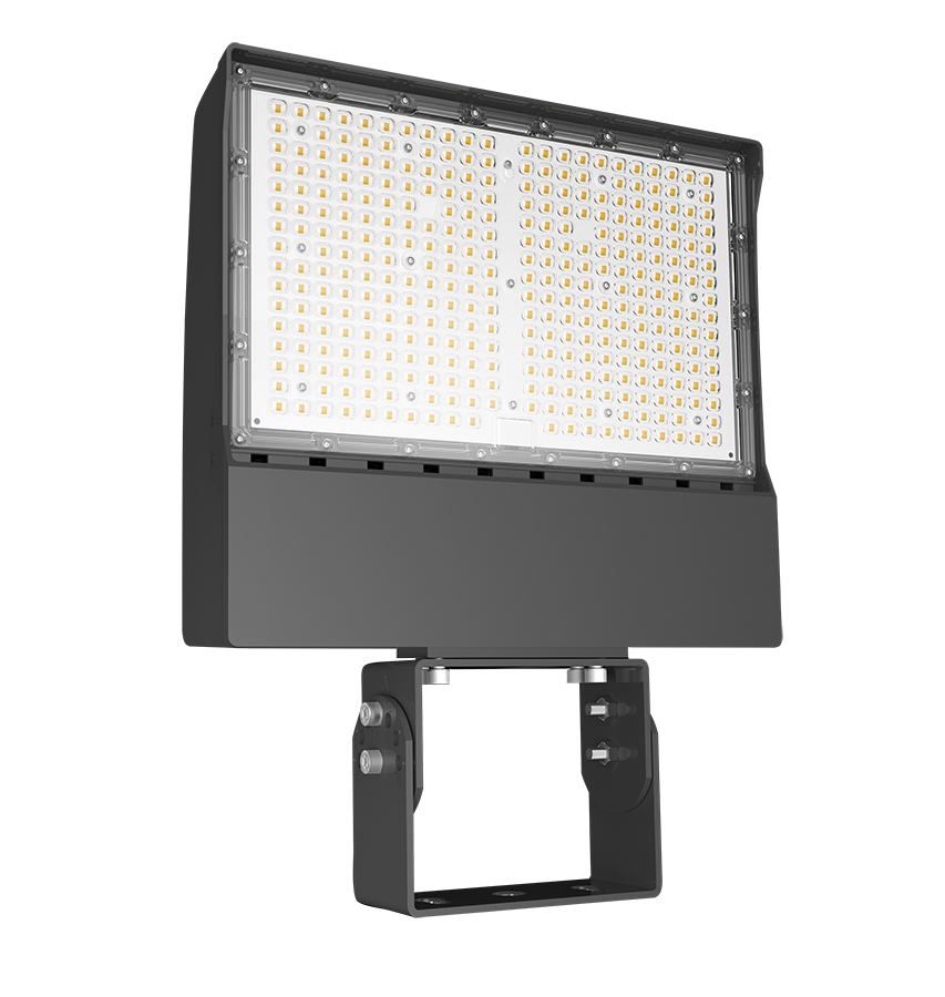RAB X17XFU205T/PCT X17 Field-Adjustable LED Flood Light – 100W/150W/205W Selectable – 3000K/4000K/5000K Selectable – 16530-31164 Lumens – 120-277V – Twistlock Photocontrol – Trunnion Mount – Bronze Finish
