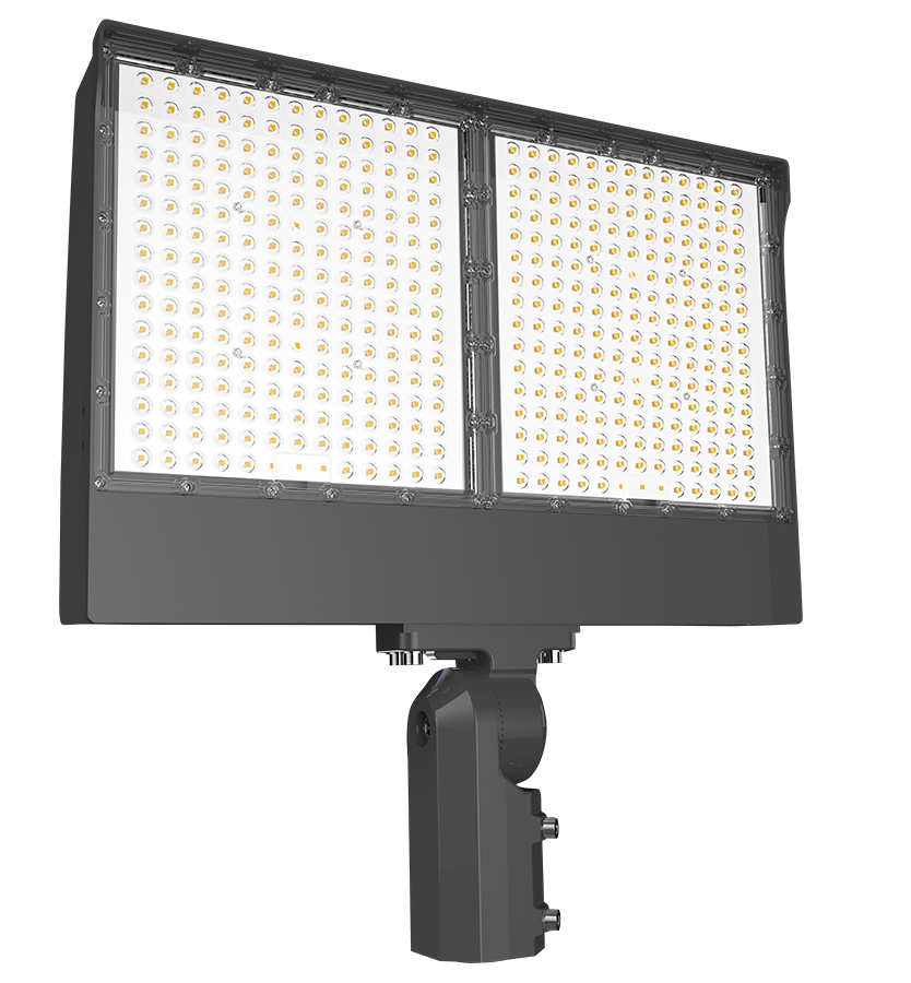 RAB X17XFU330SF/480/PCT X17 Field-Adjustable LED Flood Light – 175W/250W/330W Selectable – 3000K/4000K/5000K Selectable – 28950-49131 Lumens – 480V – Twistlock Photocontrol – Slipfitter Mount – Bronze Finish
