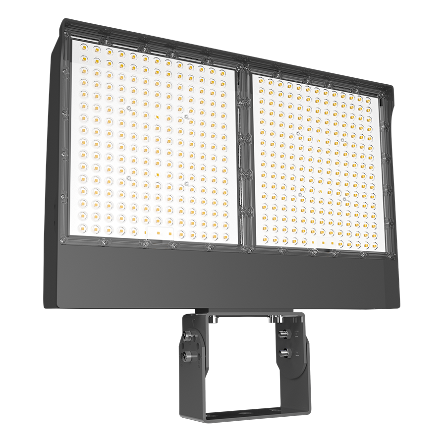 RAB X17XFU330T/480/PCT X17 Field-Adjustable LED Flood Light – 175W/250W/330W Selectable – 3000K/4000K/5000K Selectable – 28950-49131 Lumens – 480V – Twistlock Photocontrol – Trunnion Mount – Bronze Finish