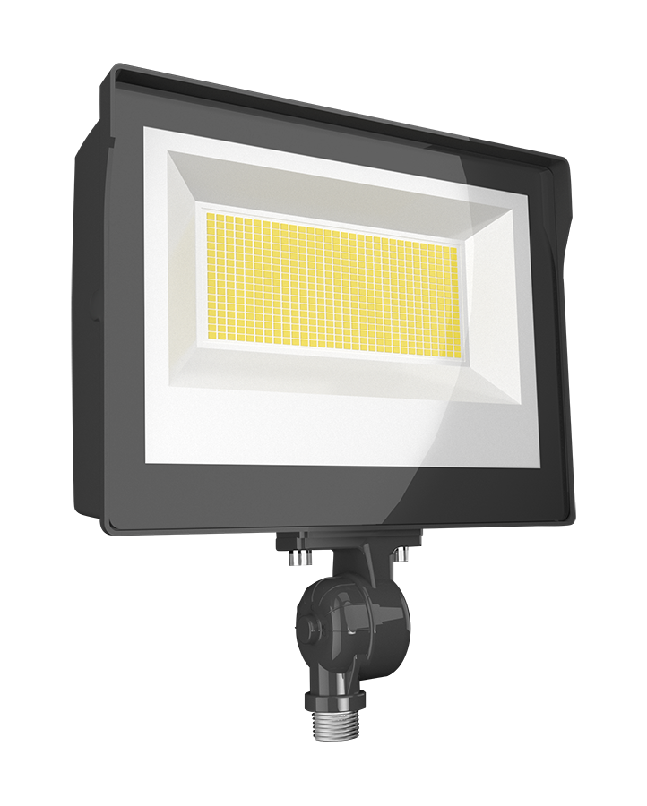 RAB X17XFU80 X17 Field-Adjustable LED Flood Light – 40W/60W/80W Selectable – 3000K/4000K/5000K Selectable – 6342-12215 Lumens – 120-277V – Knuckle and Trunnion Mount Included – Bronze Finish