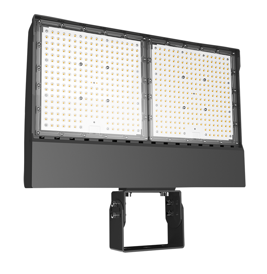 RAB X17PA450T/480/PCT X17 Field-Adjustable LED Flood Light – 250W/350W/450W Selectable – 5000K – 41700-66638 Lumens – 480V – Twistlock Photocontrol – Trunnion Mount – Bronze Finish