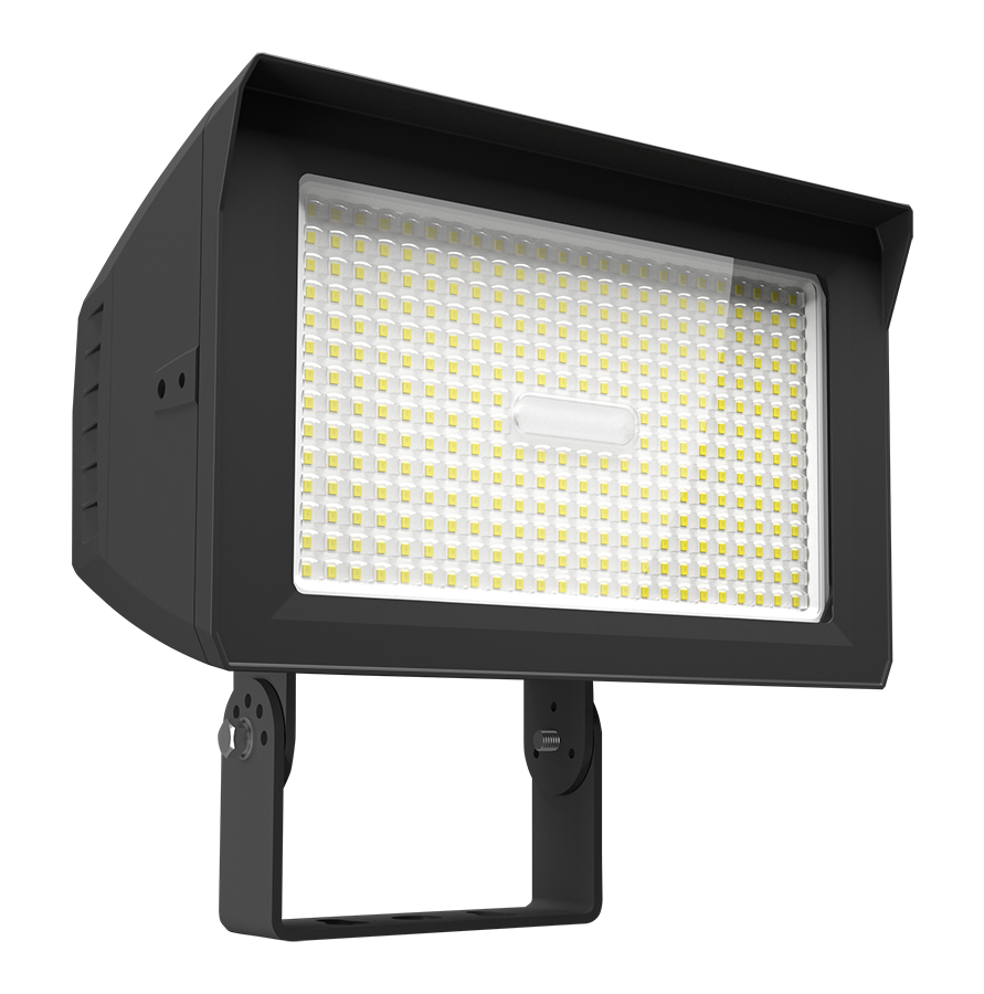 RAB X22-150/480 X22 5-Way Selectable LED Flood Light – 75W/100W/125W/150W Selectable – 3000K/4000K/5000K Selectable – 10584-22797 Lumens – 480V – 7H x 6V Distribution – Slipfitter and Trunnion Mount – Bronze Finish