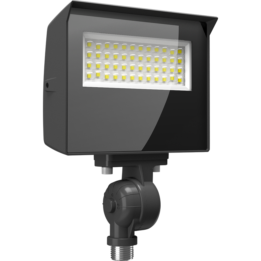 RAB X22-20 X22 5-Way Selectable LED Flood Light – 10W/13W/17W/20W Selectable – 3000K/4000K/5000K Selectable – 1310-3120 Lumens – 120-277V – 7H x 6V Distribution – Knuckle and Yoke Mount Included – Bronze Finish