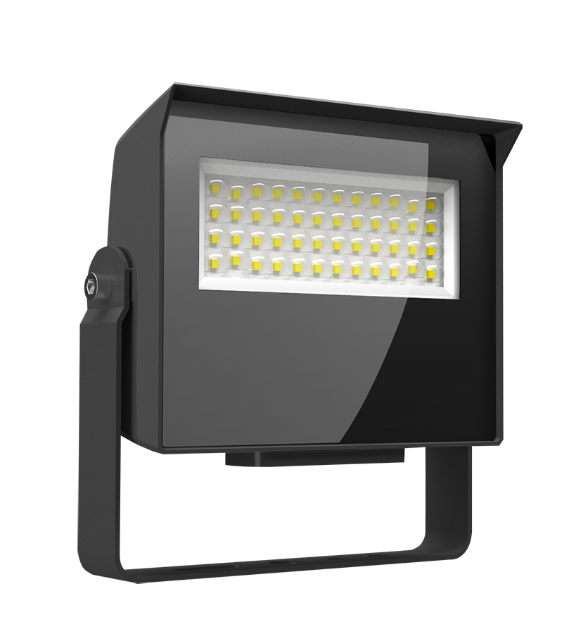RAB X22-20 X22 5-Way Selectable LED Flood Light – 10W/13W/17W/20W Selectable – 3000K/4000K/5000K Selectable – 1310-3120 Lumens – 120-277V – 7H x 6V Distribution – Knuckle and Yoke Mount Included – Bronze Finish