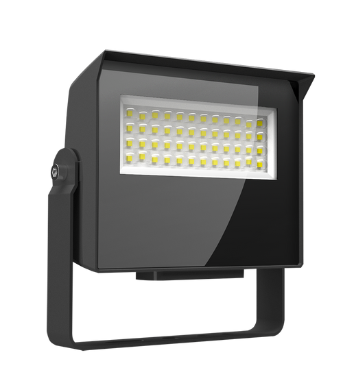 RAB X22-20 X22 5-Way Selectable LED Flood Light – 10W/13W/17W/20W Selectable – 3000K/4000K/5000K Selectable – 1310-3120 Lumens – 120-277V – 7H x 6V Distribution – Knuckle and Yoke Mount Included – Bronze Finish