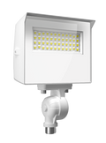 RAB X22-20W X22 5-Way Selectable LED Flood Light – 10W/13W/17W/20W Selectable – 3000K/4000K/5000K Selectable – 1310-3120 Lumens – 120-277V – 7H x 6V Distribution – Knuckle and Yoke Mount Included – White Finish