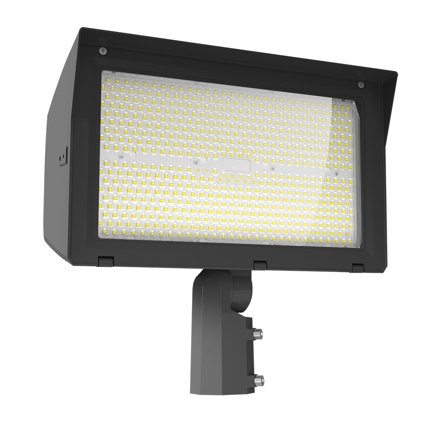 RAB X22-320/480 X22 5-Way Selectable LED Flood Light – 200W/240W/280W/320W Selectable – 3000K/4000K/5000K Selectable – 29268-45989 Lumens – 480V – 7H x 6V Distribution – Slipfitter and Trunnion Mount – Bronze Finish