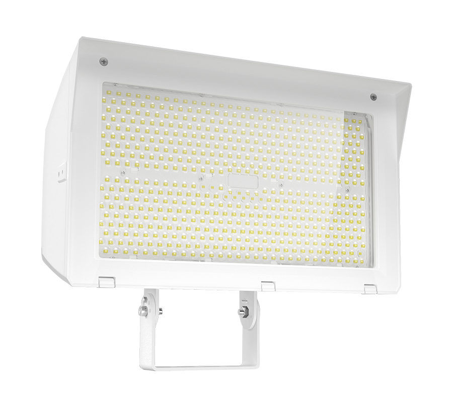 RAB X22-320W X22 5-Way Selectable LED Flood Light – 200W/240W/280W/320W Selectable – 3000K/4000K/5000K Selectable – 29268-45989 Lumens – 120-277V – 7H x 6V Distribution – Slipfitter and Trunnion Mount – White Finish