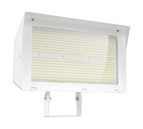 RAB X22-320W/480 X22 5-Way Selectable LED Flood Light – 200W/240W/280W/320W Selectable – 3000K/4000K/5000K Selectable – 29268-45989 Lumens – 480V – 7H x 6V Distribution – Slipfitter and Trunnion Mount – White Finish