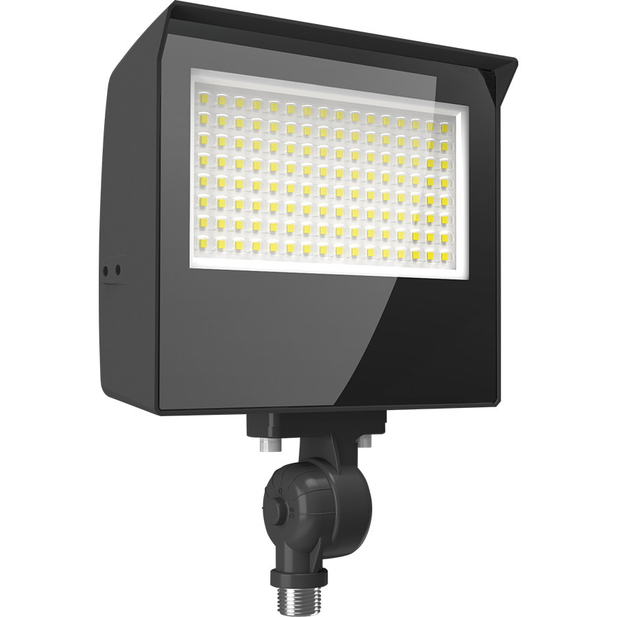RAB X22-60 X22 5-Way Selectable LED Flood Light – 30W/40W/50W/60W Selectable – 3000K/4000K/5000K Selectable – 4405-9353 Lumens – 120-277V – 7H x 6V Distribution – Knuckle and Trunnion Mount Included – Bronze Finish