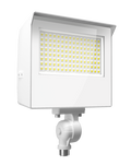 RAB X22-60W X22 5-Way Selectable LED Flood Light – 30W/40W/50W/60W Selectable – 3000K/4000K/5000K Selectable – 4405-9353 Lumens – 120-277V – 7H x 6V Distribution – Knuckle and Trunnion Mount Included – White Finish