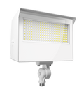 RAB X22-80W X22 5-Way Selectable LED Flood Light – 50W/60W/70W/80W Selectable – 3000K/4000K/5000K Selectable – 7193-12272 Lumens – 120-277V – 7H x 6V Distribution – Knuckle and Trunnion Mount Included – White Finish