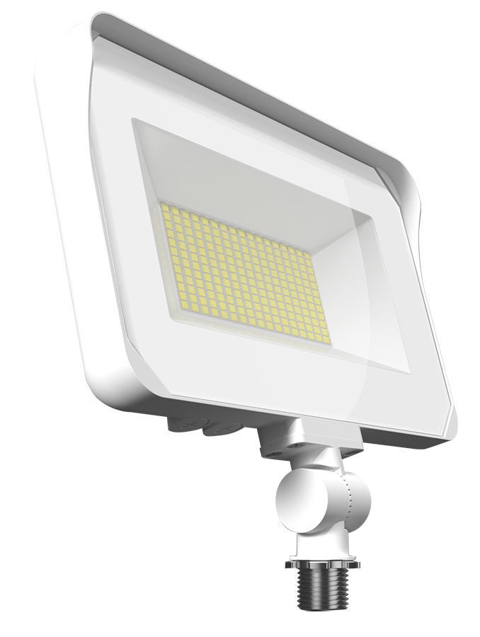 RAB X34MW X34M LED Flood Light – Selectable 45W/55W/65W – Selectable 3000K/4000K/5000K – 6346-9718 Lumens – 120-277V – Knuckle Mount – White Finish