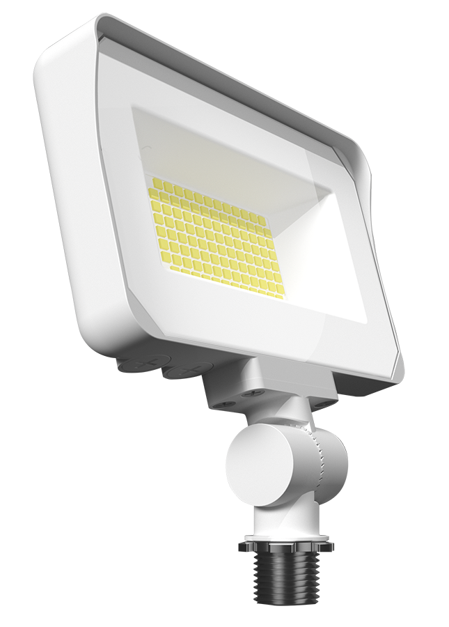RAB X34SW X34S LED Flood Light – Selectable 20W/25W/35W – Selectable 3000K/4000K/5000K – 2685-4677 Lumens – 120-277V – Knuckle Mount – White Finish