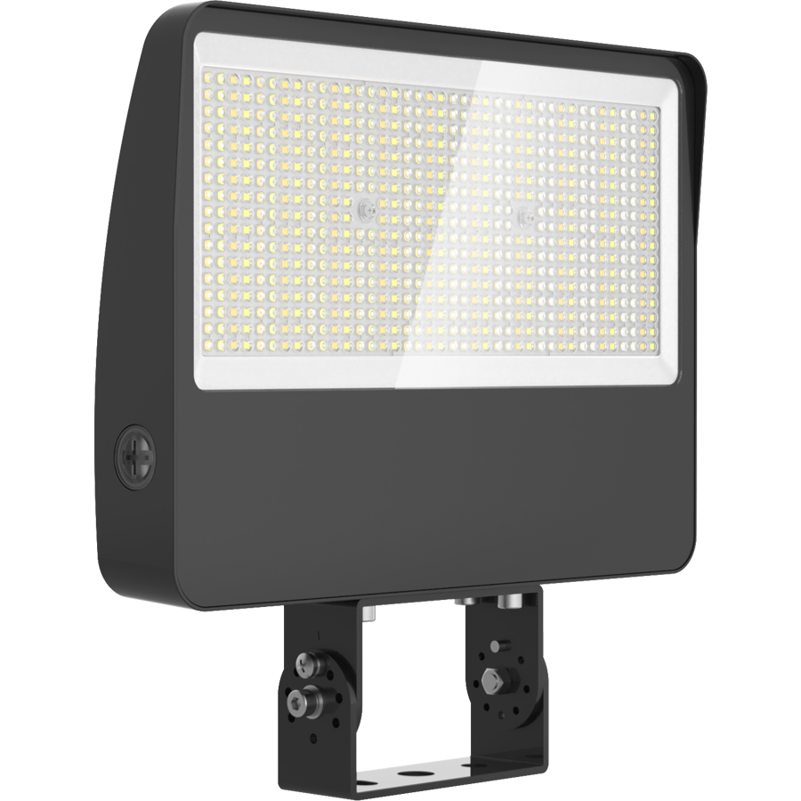 RAB XL22-150 XL22 LED Flood Light – Selectable 75W/100W/125W/150W – Selectable 3000K/4000K/5000K – 11190-23466 Lumens – 120-277V – Slipfitter and Trunnion Mount – Integrated Photocell – Bronze Finish