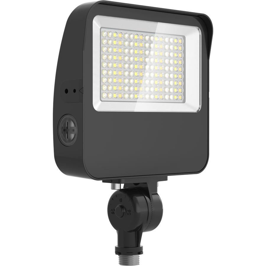 RAB XL22-35 XL22 LED Flood Light – Selectable 20W/25W/30W/35W – Selectable 3000K/4000K/5000K – 2889-5345 Lumens – 120-277V – Knuckle and Yoke Mount – Integrated Photocell – Bronze Finish