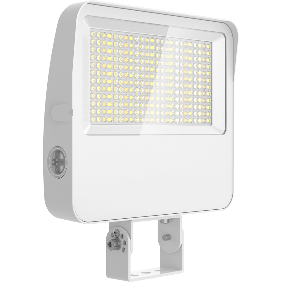 RAB XL22-60W XL22 LED Flood Light – Selectable 30W/40W/50W/60W – Selectable 3000K/4000K/5000K – 4500-9474 Lumens – 120-277V – Knuckle and Trunnion Mount – Integrated Photocell – White Finish