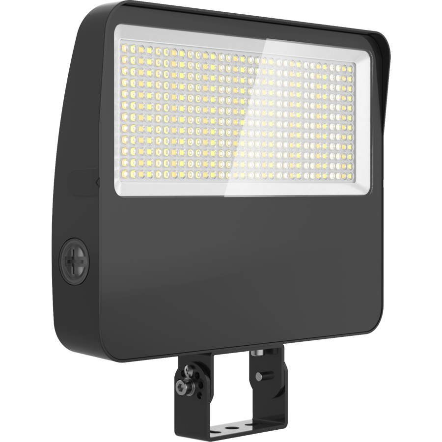 RAB XL22-80 XL22 Field-Adjustable LED Flood Light – 50W/60W/70W/80W Selectable – 3000K/4000K/5000K Selectable – 7273-12632 Lumens – 120-277V – 7H x 6V Distribution – Knuckle and Trunnion Mount – Photocell – Bronze Finish