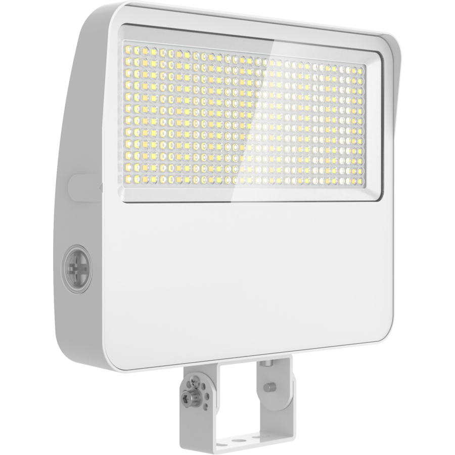 RAB XL22-80W XL22 LED Flood Light – Selectable 50W/60W/70W/80W – Selectable 3000K/4000K/5000K – 7273-12632 Lumens – 120-277V – Knuckle and Trunnion Mount – Integrated Photocell – White Finish